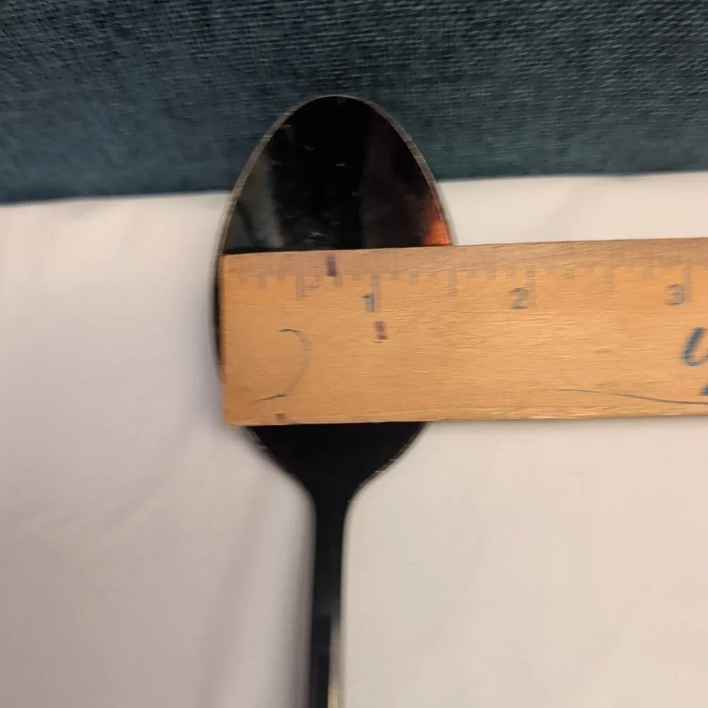 Set of 8 Black Stainless Steel Spoons 18/0 Modern Onyx Flatware Table Spoons Set